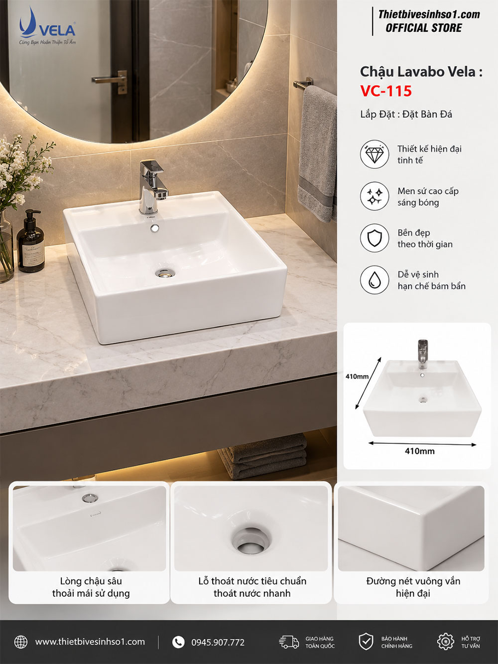 Chậu Lavabo Vela VC-115 Chậu Lavabo Vela VC-115
