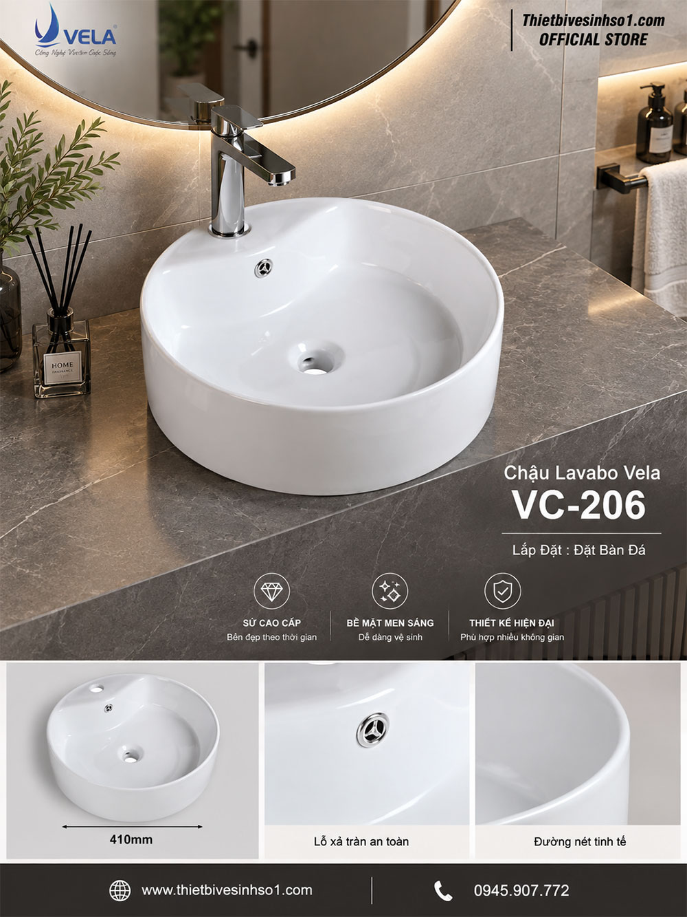 Chậu Lavabo Vela VC-206 Chậu Lavabo Vela VC-206