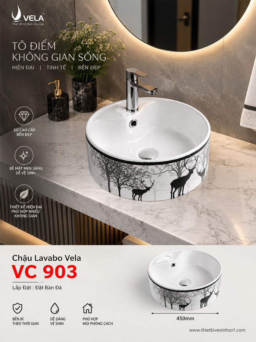 Chậu Lavabo Vela VC-903 Chậu Lavabo Vela VC-903