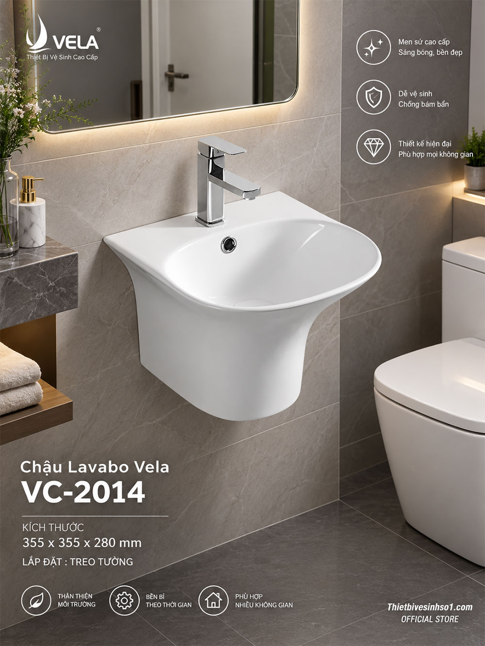 Chậu Lavabo Vela VC-2014 Chậu Lavabo Vela VC-2014