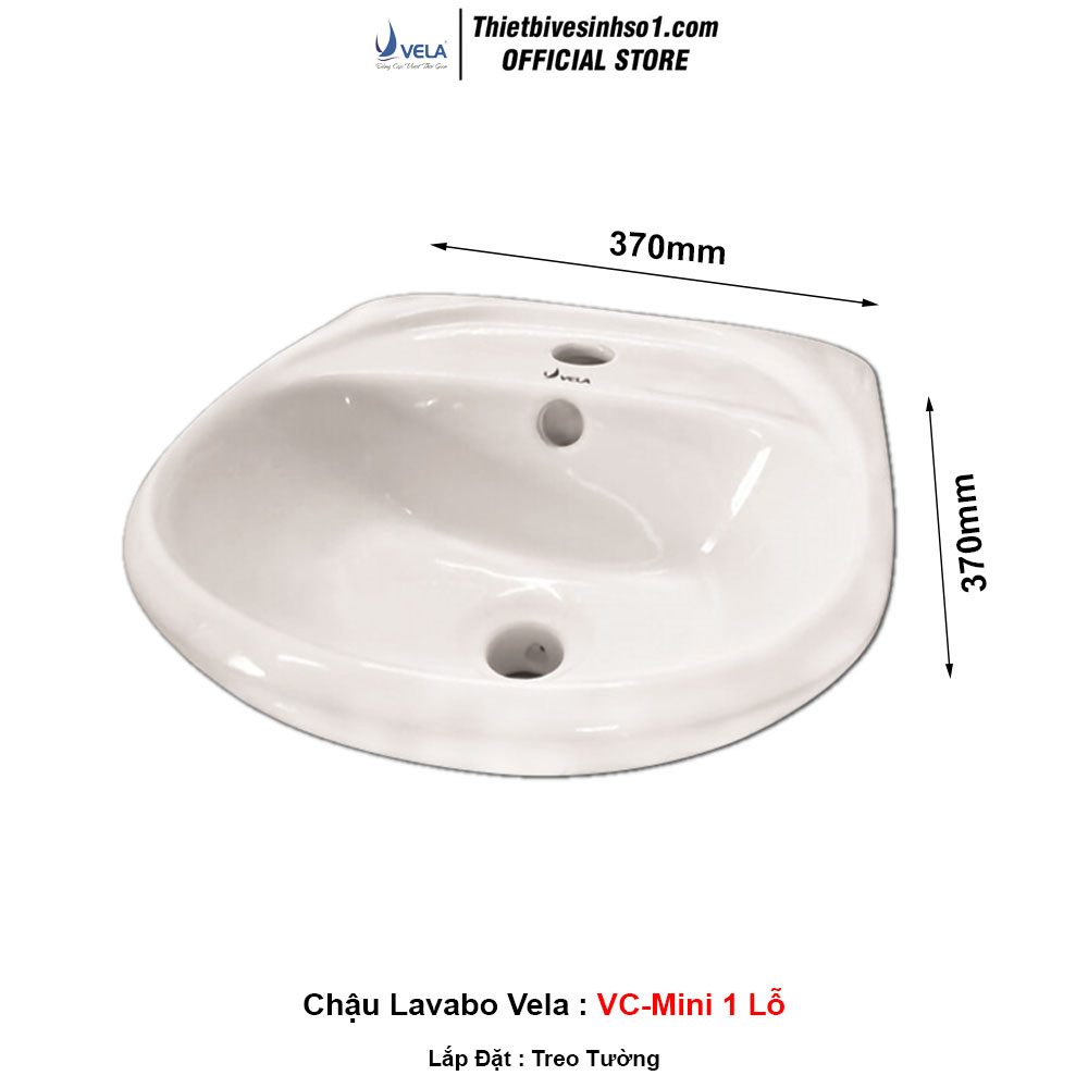 Chậu Lavabo Vela VC-Mini 1 Lỗ