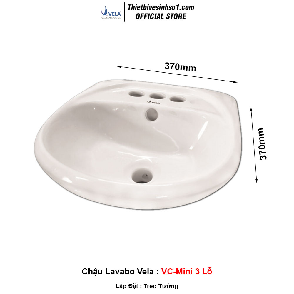 Chậu Lavabo Vela VC-Mini 3 Lỗ