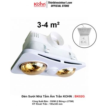 Đèn Sưởi Nhà Tắm Âm Trần KOHN BK02G