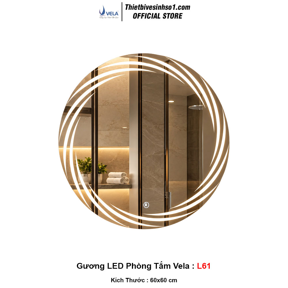 Gương LED Phòng Tắm Vela L61 Gương LED Phòng Tắm Vela L61