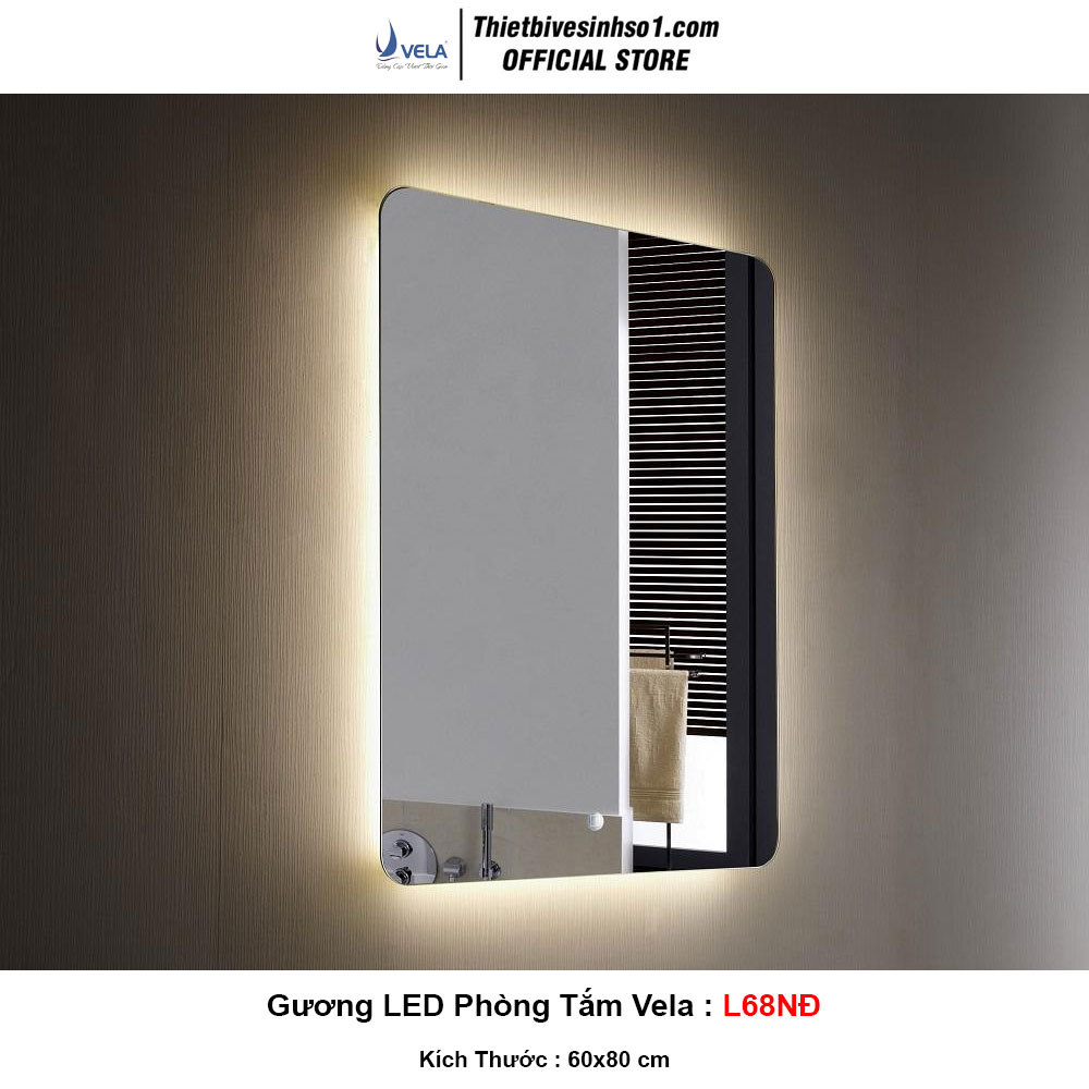 Gương LED Phòng Tắm Vela L68NĐ Gương LED Phòng Tắm Vela L68NĐ