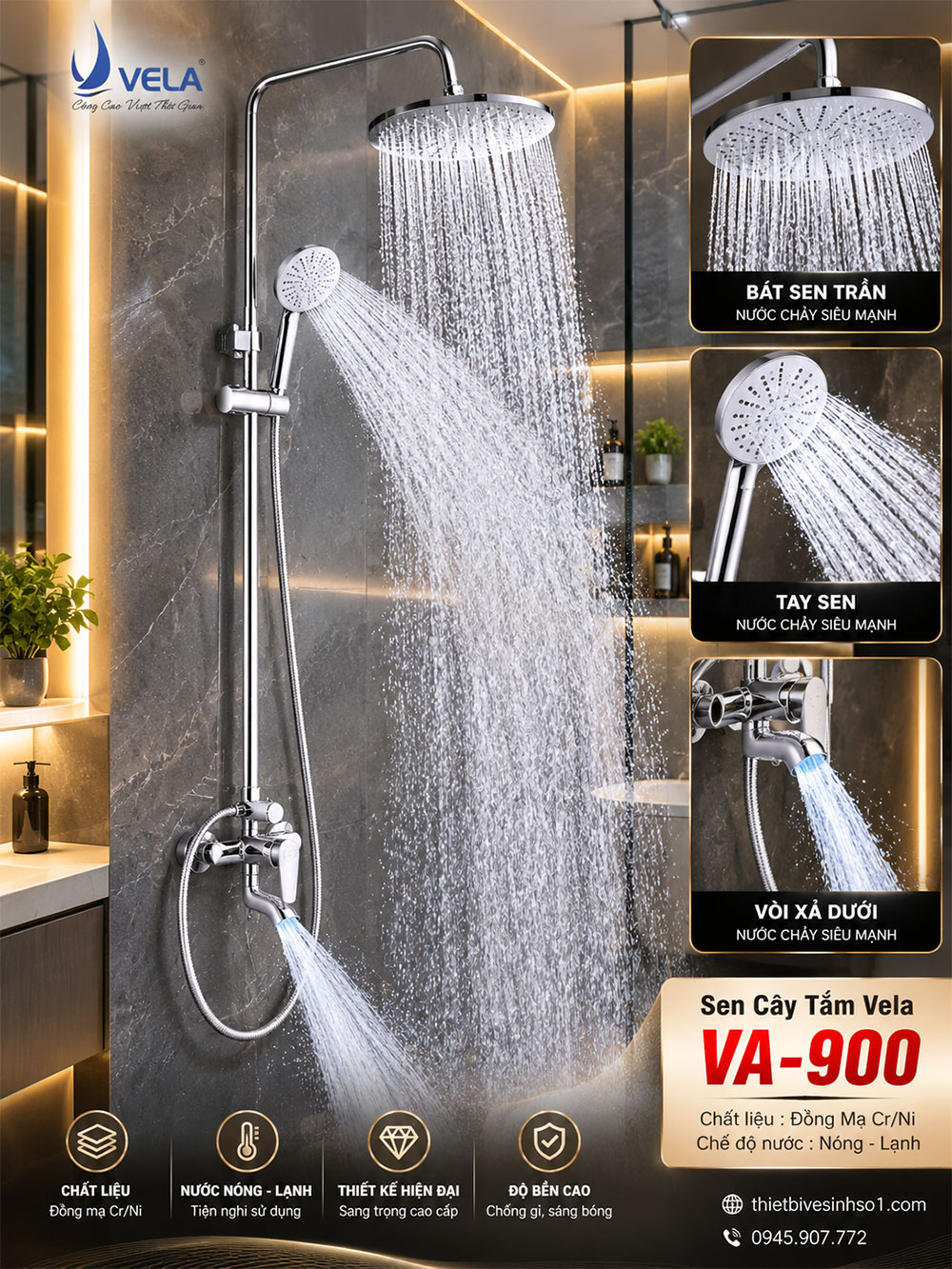 Sen Cây Tắm Vela VA-900 Sen Cây Tắm Vela VA-900