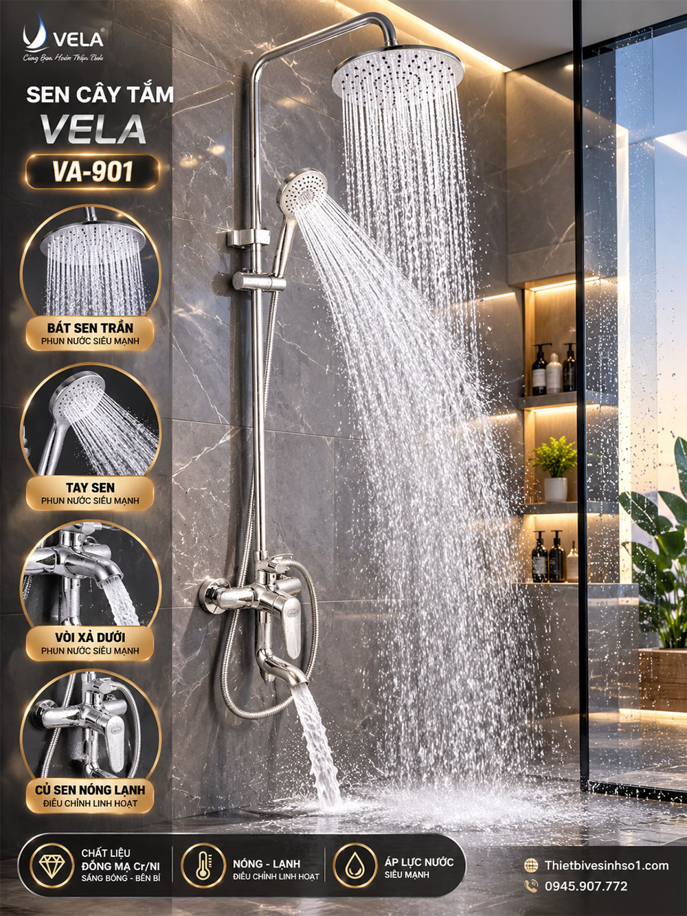Sen Cây Tắm Vela VA-901 Sen Cây Tắm Vela VA-901
