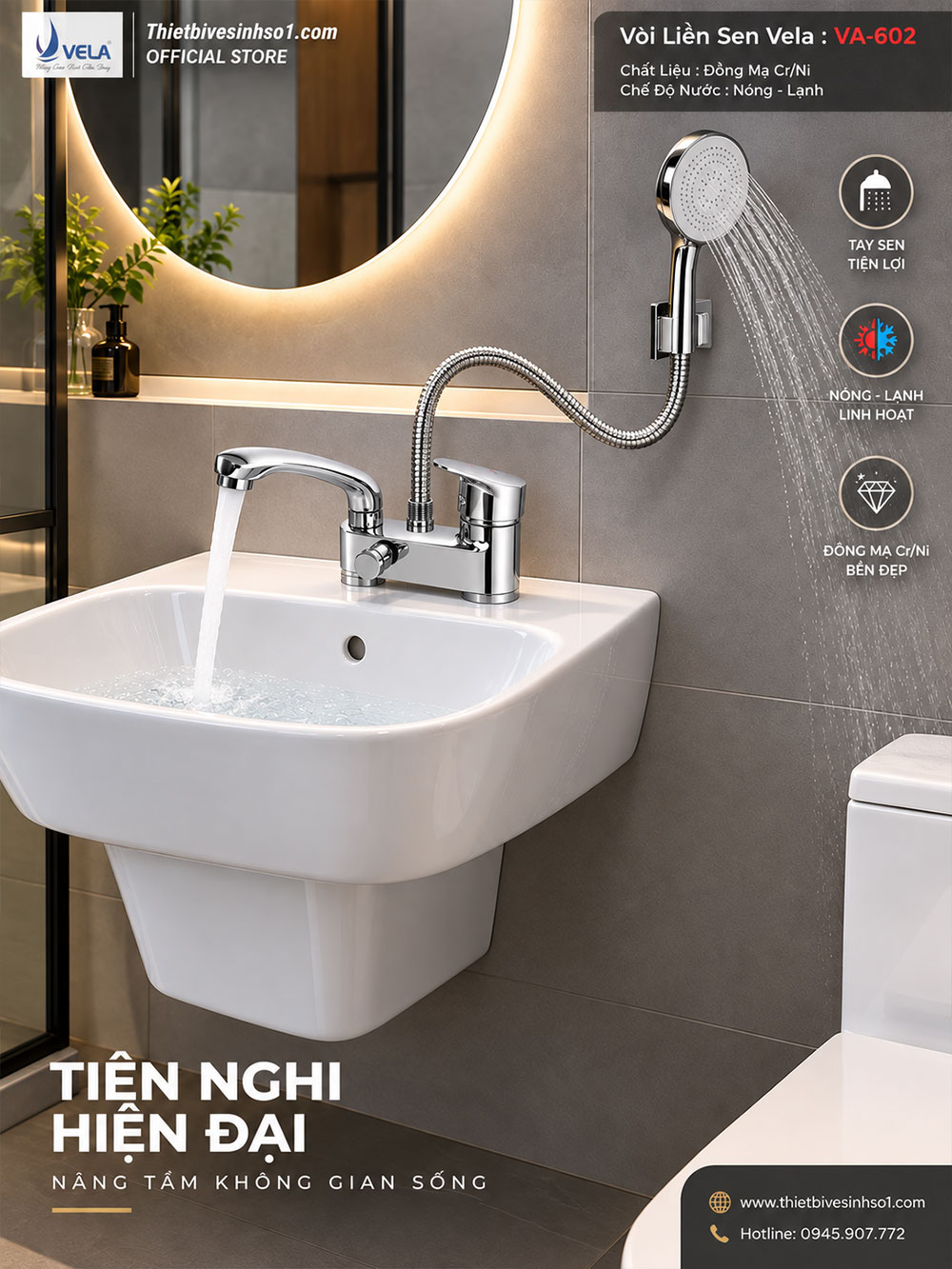 Vòi Liền Sen Vela VA-602 Vòi Liền Sen Vela VA-602
