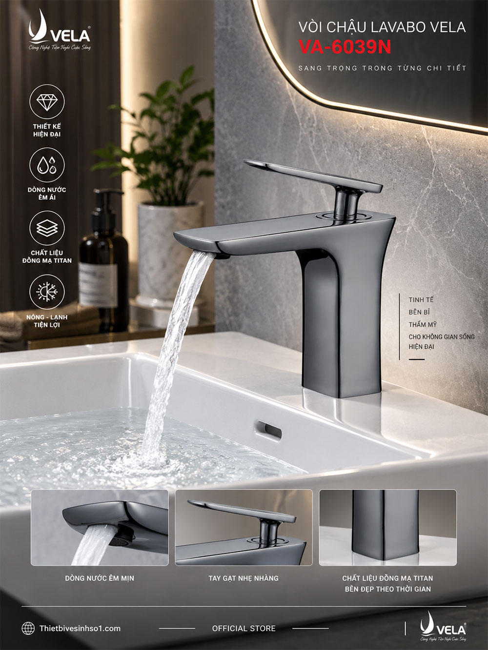 Vòi Lavabo Vela VA-6039N Vòi Lavabo Vela VA-6039N