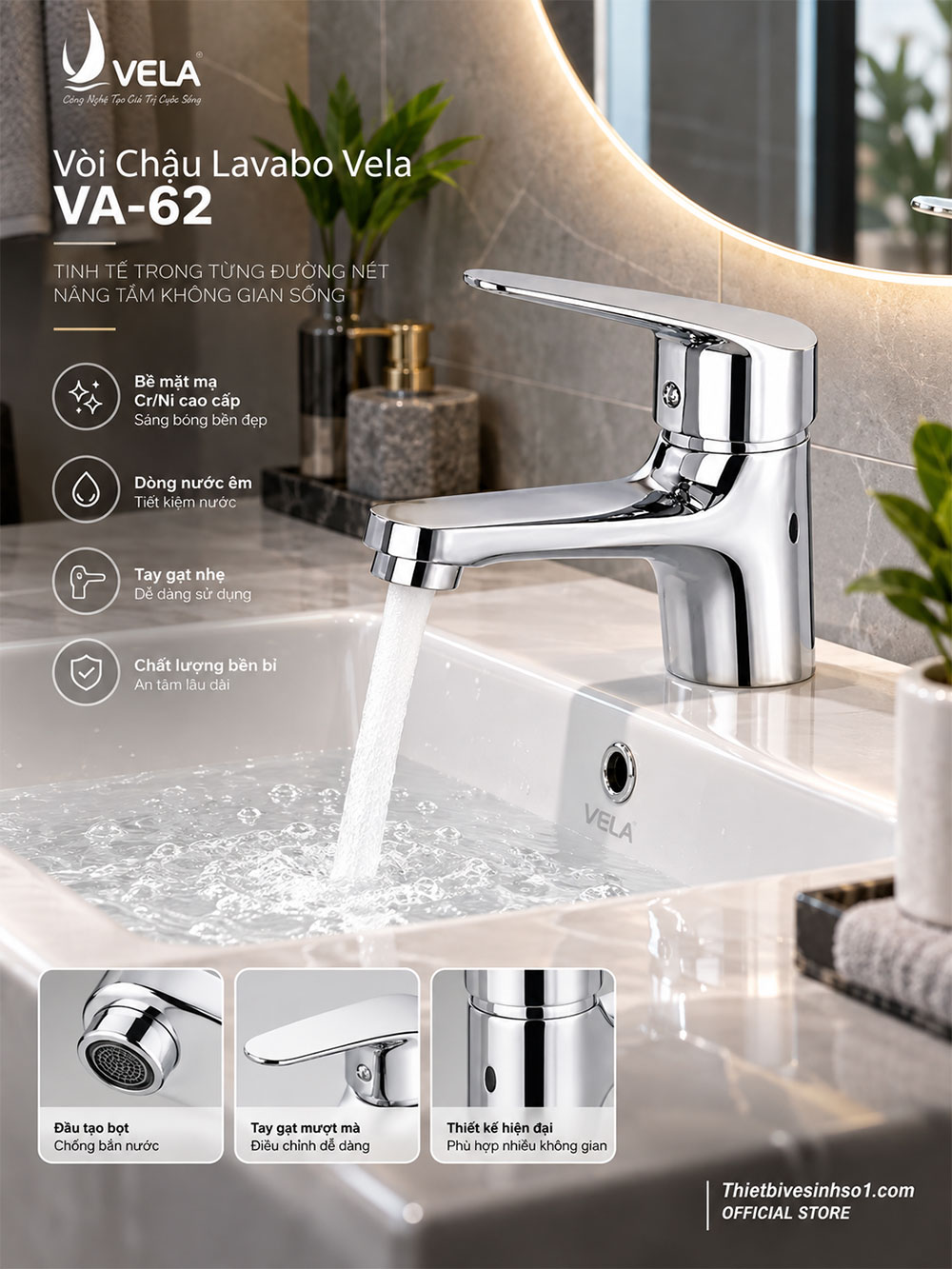 Vòi Lavabo Vela VA-62 Vòi Lavabo Vela VA-62