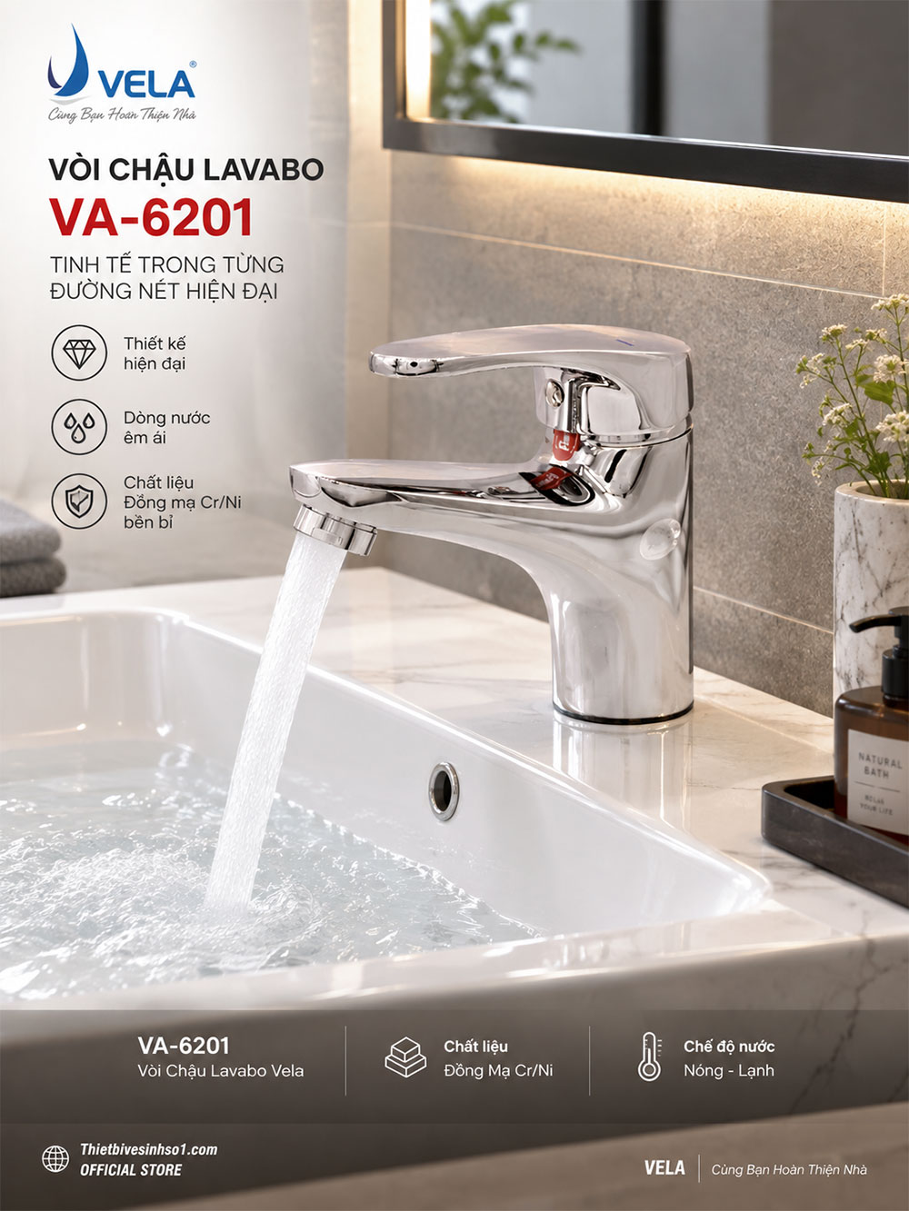 Vòi Lavabo Vela VA-6201 Vòi Lavabo Vela VA-6201