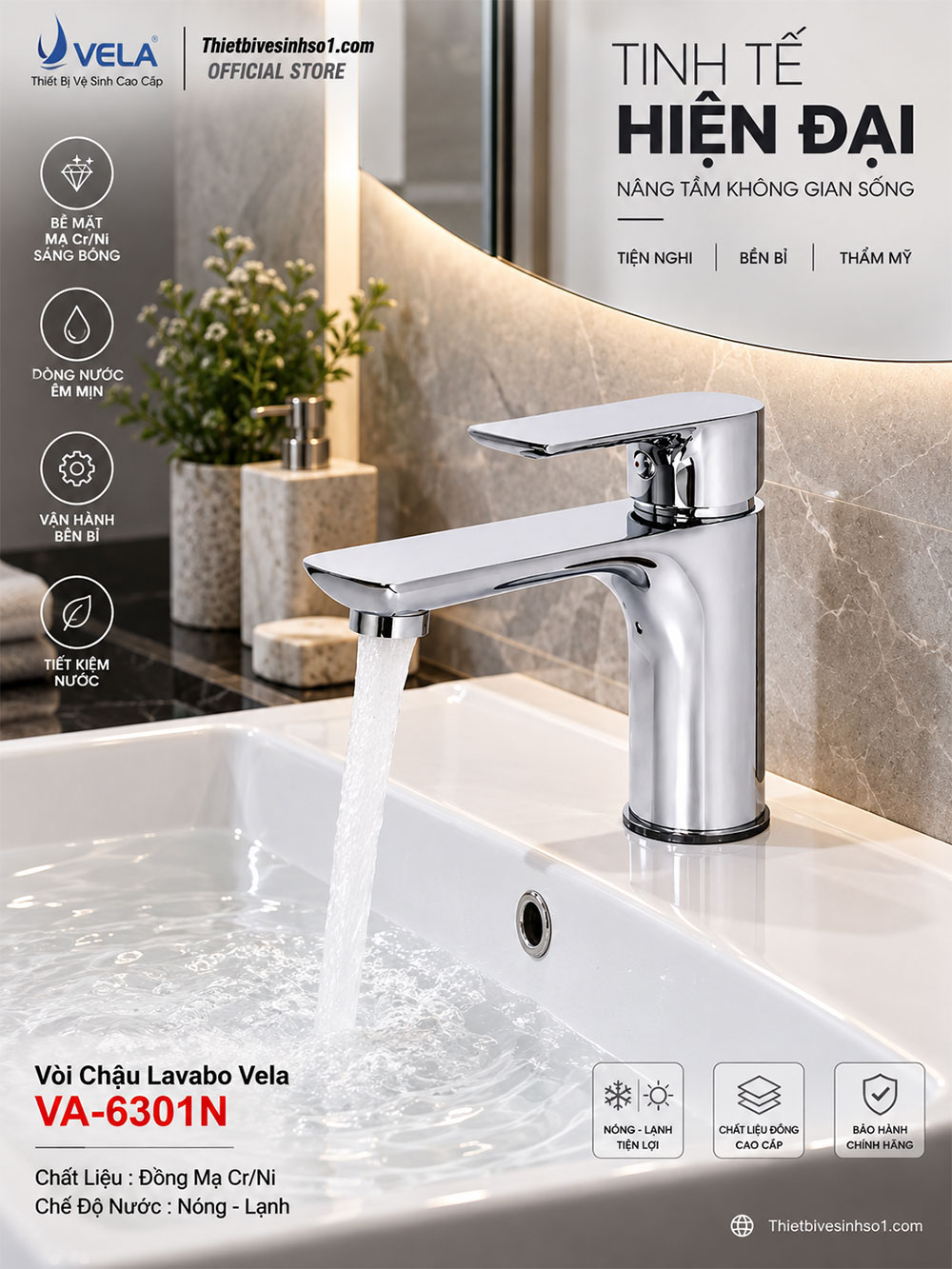 Vòi Lavabo Vela VA-6301N Vòi Lavabo Vela VA-6301N