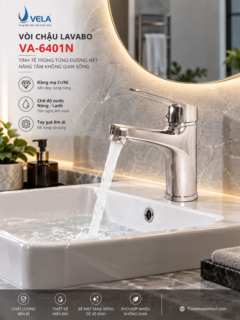 Vòi Lavabo Vela VA-6401N Vòi Lavabo Vela VA-6401N