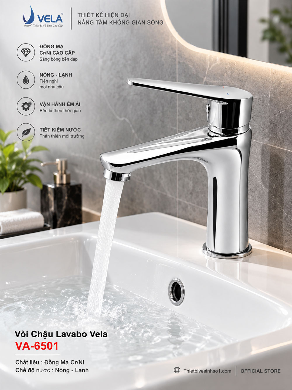 Vòi Lavabo Vela VA-6501 Vòi Lavabo Vela VA-6501