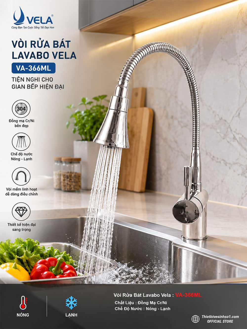Vòi Rửa Bát Vela VA-366ML Vòi Rửa Bát Vela VA-366ML