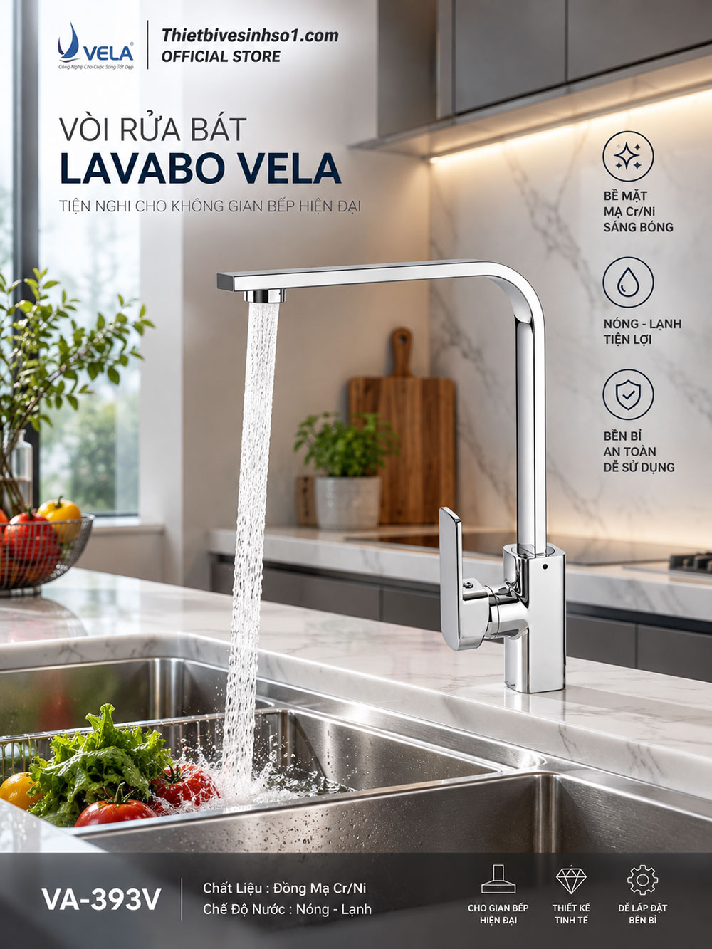 Vòi Rửa Bát Vela VA-393V Vòi Rửa Bát Vela VA-393V