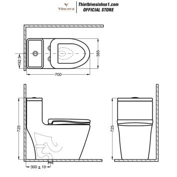 Bồn Cầu Vincera V81
