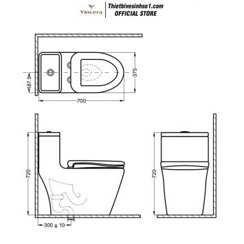 Bồn Cầu Vincera V82