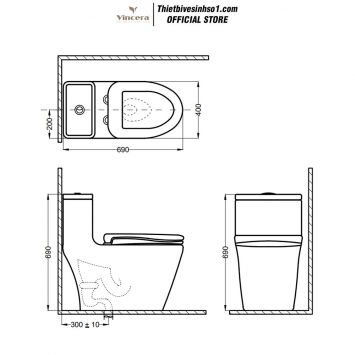 Bồn Cầu Vincera V83