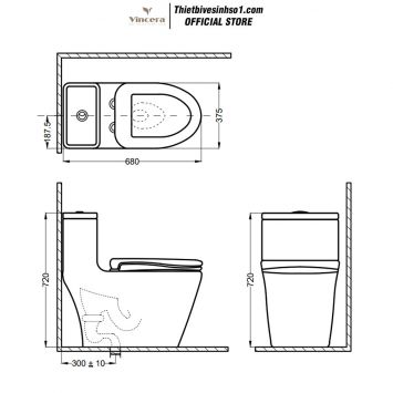 Bồn Cầu Vincera V90
