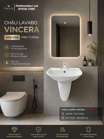 Chậu Lavabo Vincera V12+V22