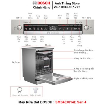 Máy Rửa Bát Bosch SMS4EVI14E Seri 4 2
