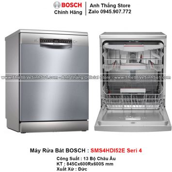 Máy Rửa Bát Bosch SMS4HDI52E Seri 4