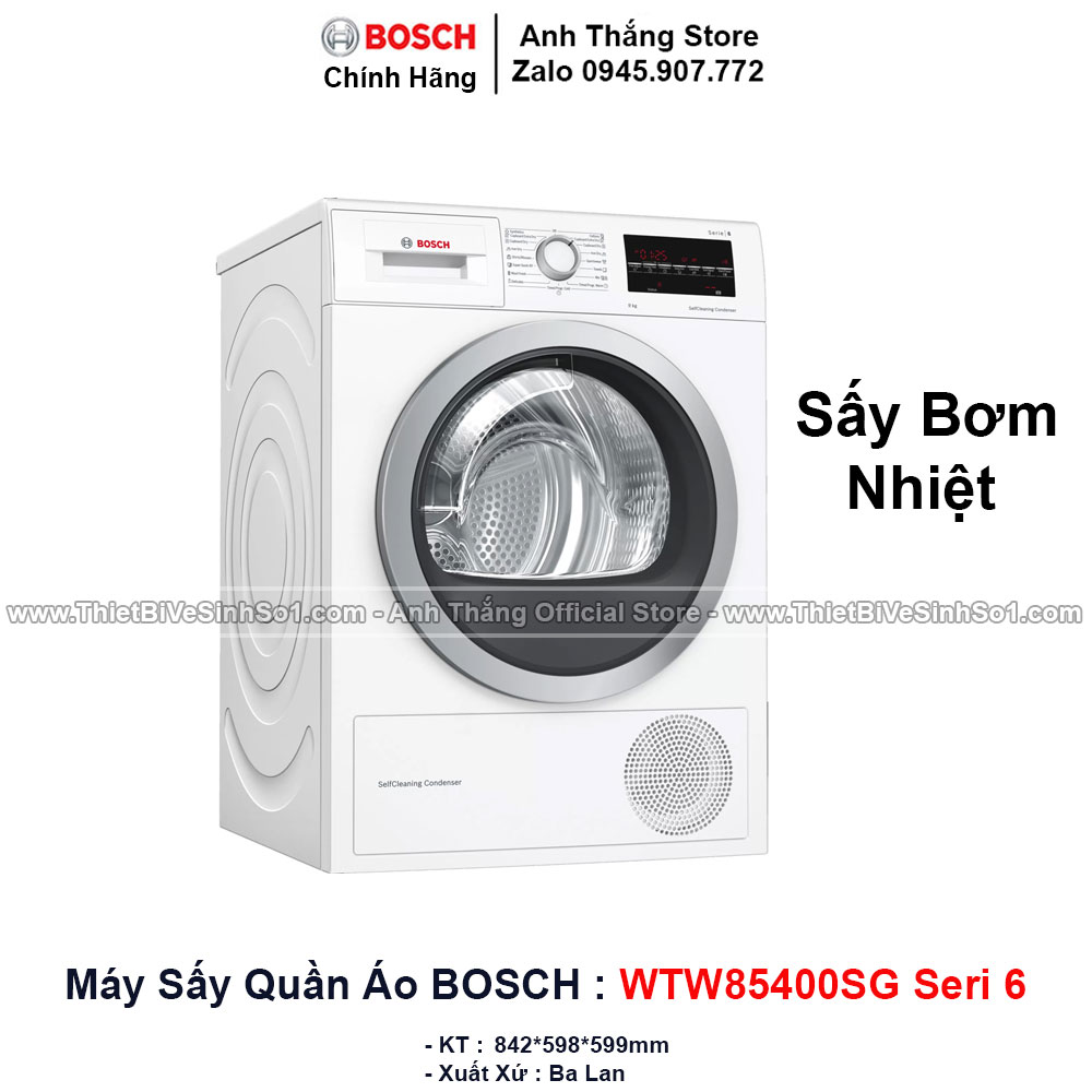 Máy Sấy Quần Áo Bosch WTW85400SG Seri 6