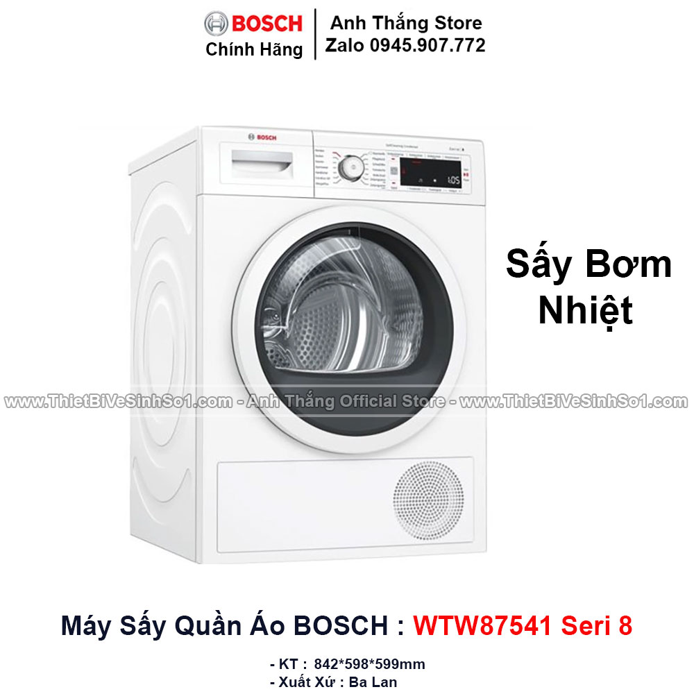 Máy Sấy Quần Áo Bosch WTW87541 Seri 8