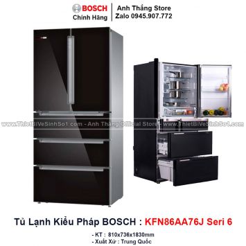 Tủ Lạnh Kiểu Pháp Bosch KFN86AA76J Seri 6