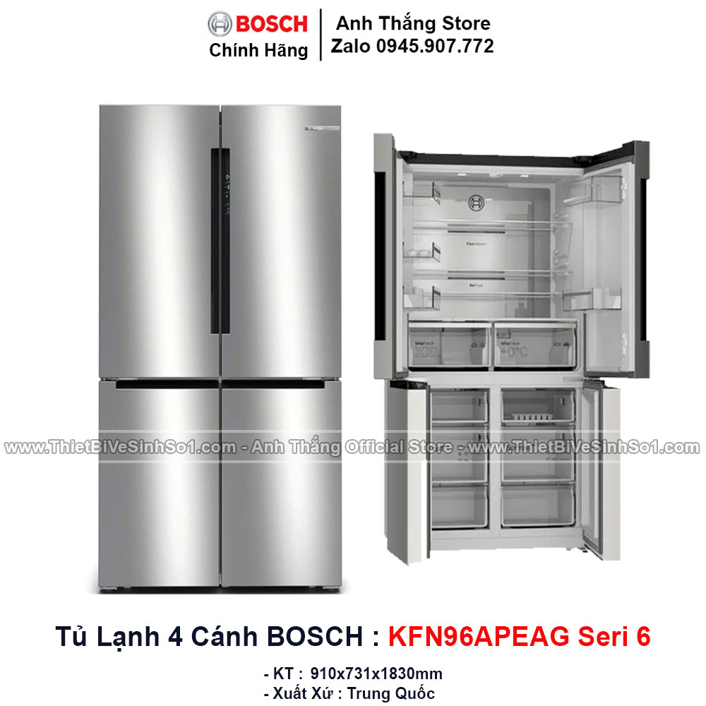 Tủ Lạnh 4 Cánh Bosch KFN96APEAG Seri 6