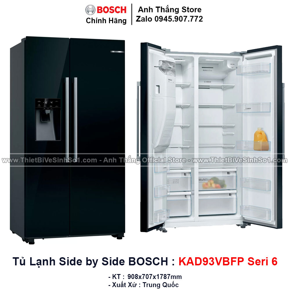 Tủ Lạnh Side by Side Bosch KAD93VBFP Seri 6