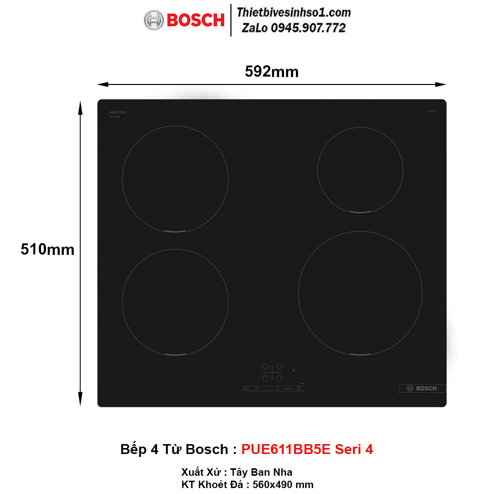 Bếp Từ BOSCH PUE611BB5E Seri 4