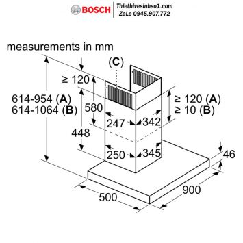 Máy Hút Mùi Bosch DWB98JQ50B Seri 6