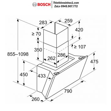 Máy Hút Mùi Bosch DWK81AN60 Seri 6