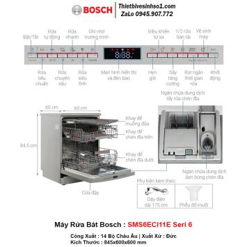 Máy Rửa Bát Bosch SMS6ECI11E Seri 6