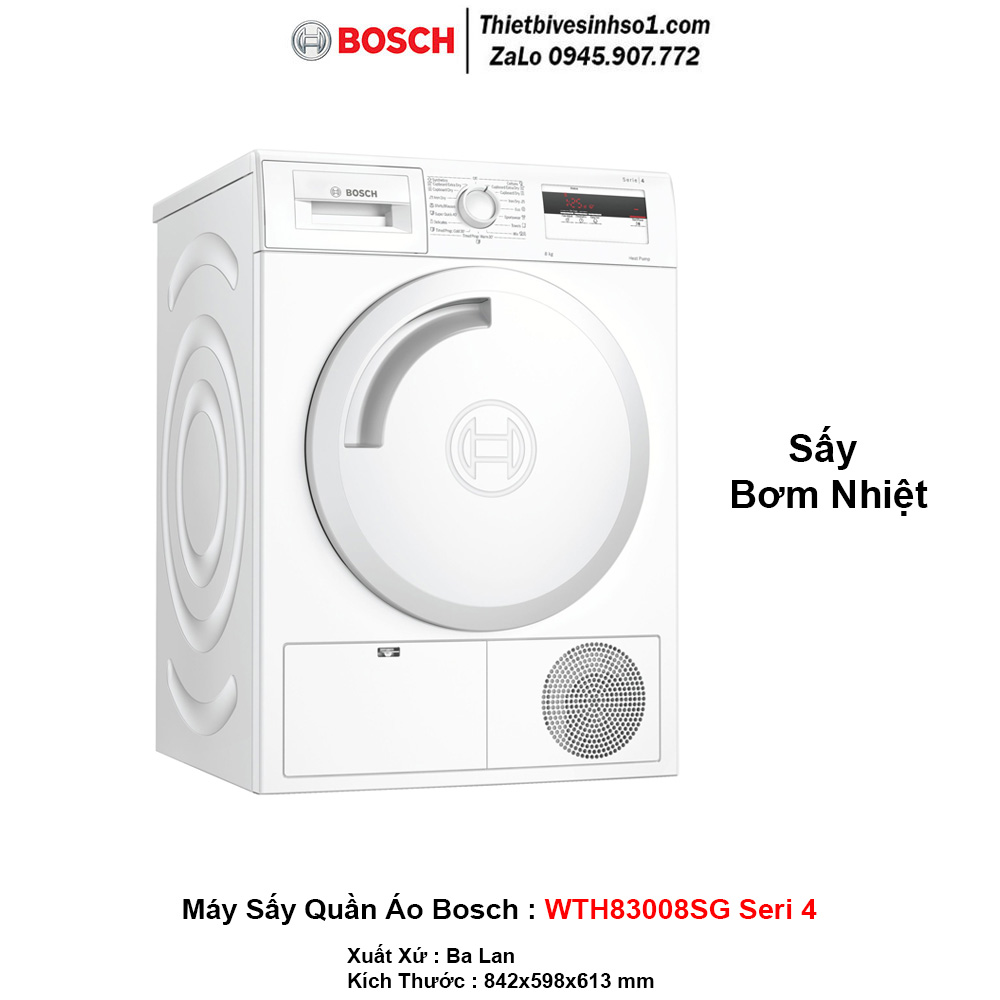 Máy Sấy Quần Áo Bosch WTH83008SG Seri 4