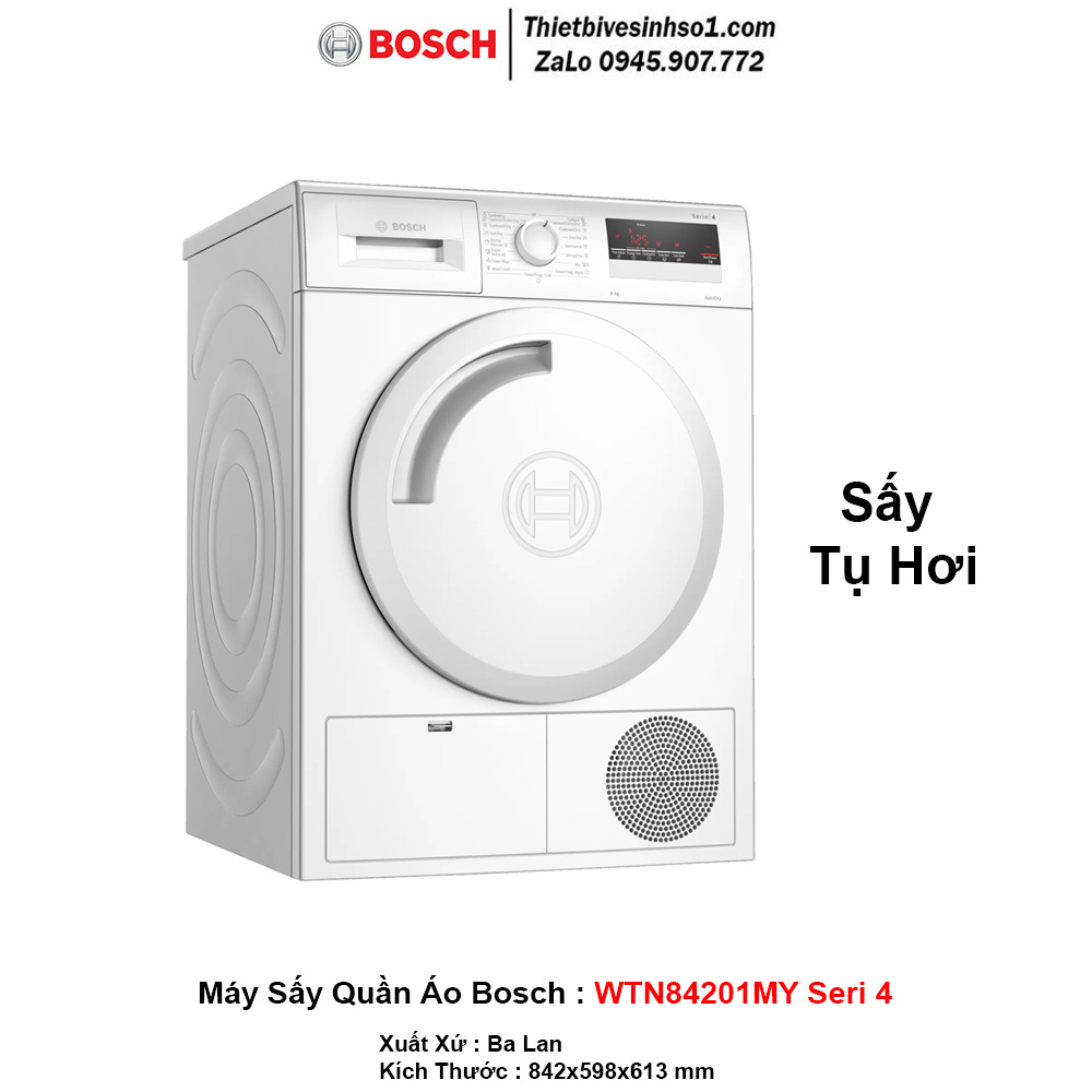 Máy Sấy Quần Áo Bosch WTN84201MY Seri 4