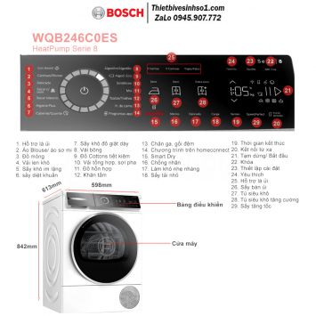 Máy Sấy Quần Áo Bosch WQB246C0ES Seri 8