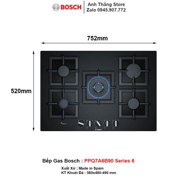 Bếp Gas BOSCH PPQ7A6B90 Series 6