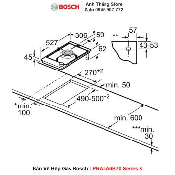 Bếp Gas BOSCH PRA3A6B70 Series 8