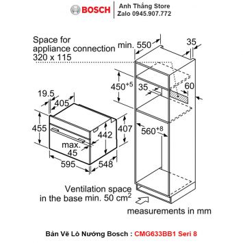 Lò Nướng Kết Hợp Vi Sóng Bosch CMG633BB1 Seri 8