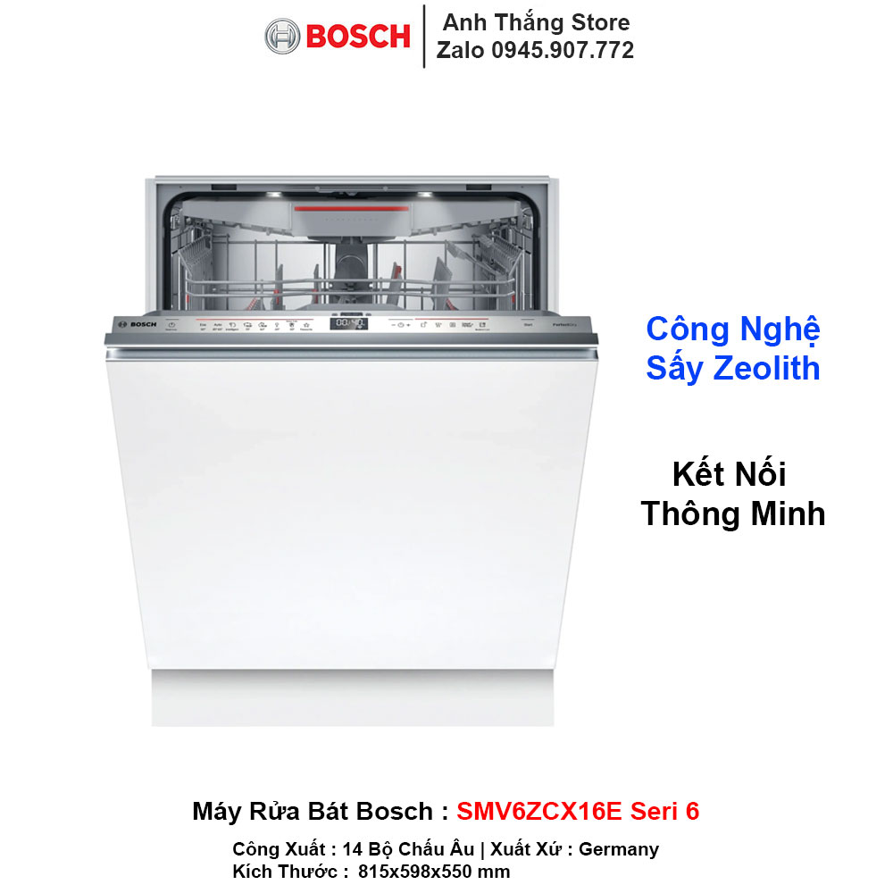 Máy Rửa Bát Bosch SMV6ZCX16E Seri 6
