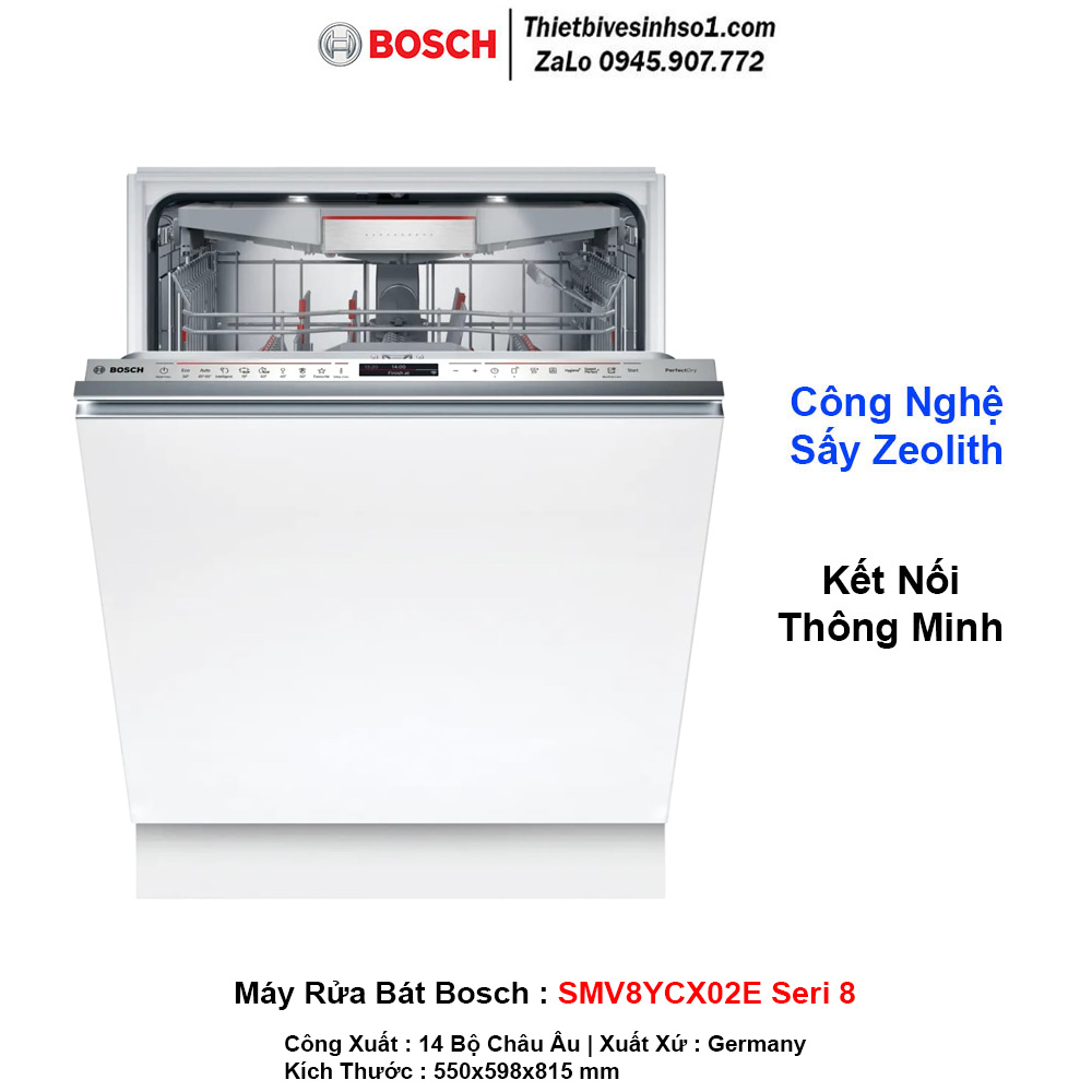 Máy Rửa Bát Bosch SMV8YCX02E Seri 8