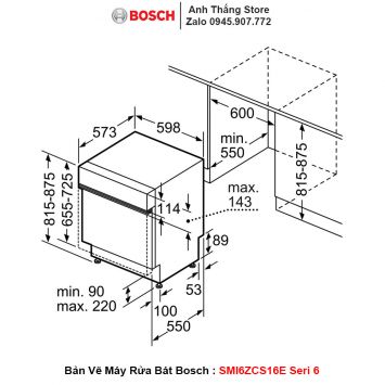 Máy Rửa Bát Bosch SMI6ZCS16E Seri 6