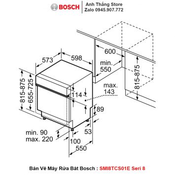 Máy Rửa Bát Bosch SMI8TCS01E Seri 8