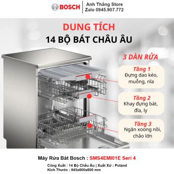 Máy Rửa Bát Bosch SMS4EMI01E Seri 4