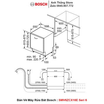 Máy Rửa Bát Bosch SMV6ZCX16E Seri 6