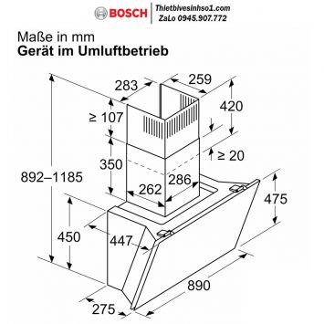 Máy Hút Mùi Bosch DWK91LT60 Seri 8