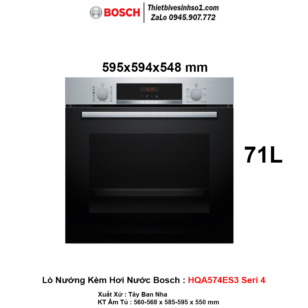 Lò Nướng Kèm Hơi Nước Bosch HQA574ES3 Seri 4